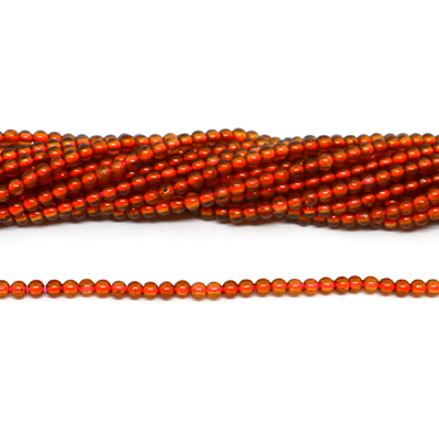 Hessonite Garnet polished round 2mm strand 170 beads