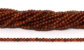 Hessonite Garnet polished round 3mm strand 120 beads-beads incl pearls-Beadthemup