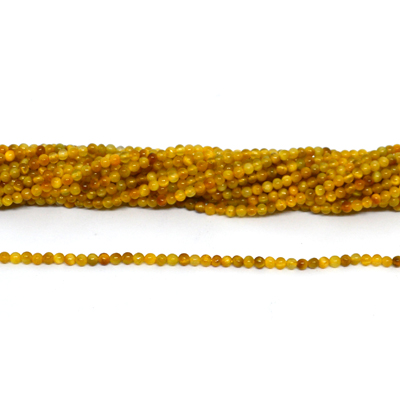 Golden Tiger Eye Polished Round 2mm strand 180 beads