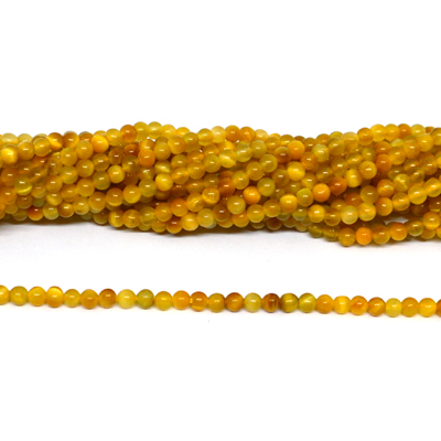 Golden Tiger Eye Polished Round 3mm strand 130 beads