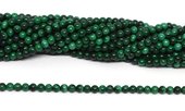 Malachite polished round3mm strand 130 beads-beads incl pearls-Beadthemup