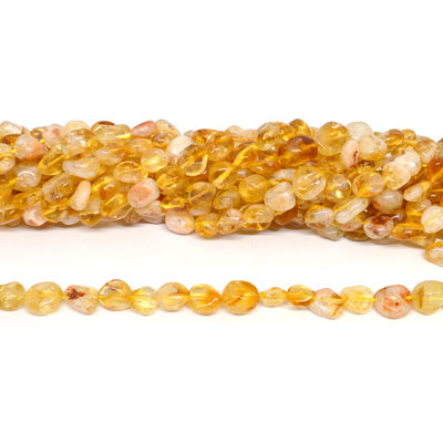 Citrine nugget 8x10mm strand 44 beads