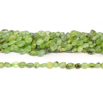 Prehnite nugget 8x10mm strand 36 beads