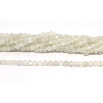 Milky Moonstone polished round 4mm strand 105 beads
