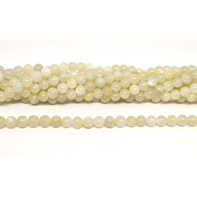 Milky Moonstone polished round 6mm strand 66 beads