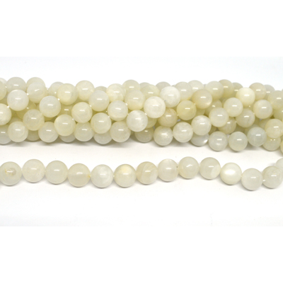 Milky Moonstone polished round 10mm strand 40 beads