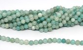 Amazonite blue polished round 6mm strand 56 beads-beads incl pearls-Beadthemup