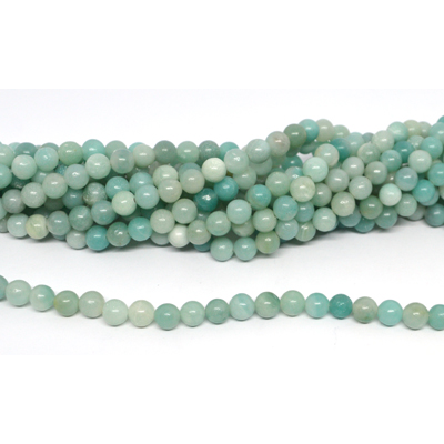 Amazonite blue polished round 6mm strand 56 beads