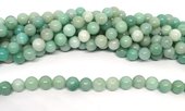 Amazonite blue polished round 10mm strand 38 beads-beads incl pearls-Beadthemup