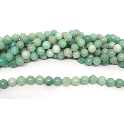 Amazonite blue polished round 10mm strand 38 beads