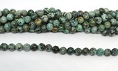 African Turquoise A polished round 6mm strand 60 beads-beads incl pearls-Beadthemup