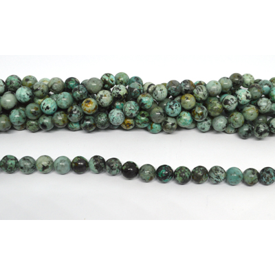 African Turquoise A polished round 6mm strand 60 beads