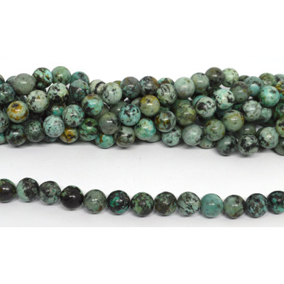 African Turquoise A polished round 8mm strand 44 beads