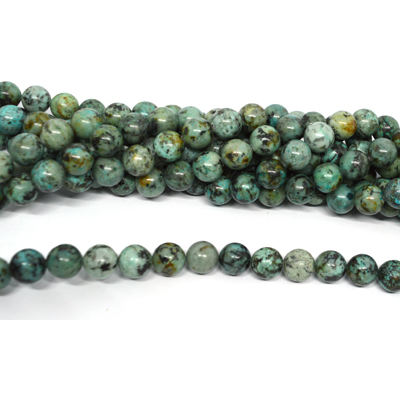 African Turquoise A polished round 10mm strand 36 beads