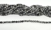 Snowflake Obsidian polished round 4mm strand 83 beads-beads incl pearls-Beadthemup