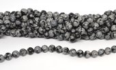 Snowflake Obsidian polished round 8mm strand 43 beads-beads incl pearls-Beadthemup