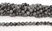 Snowflake Obsidian polished round 10mm strand 35 beads-beads incl pearls-Beadthemup