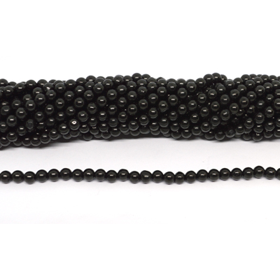 Jet polished round strand 100 beads