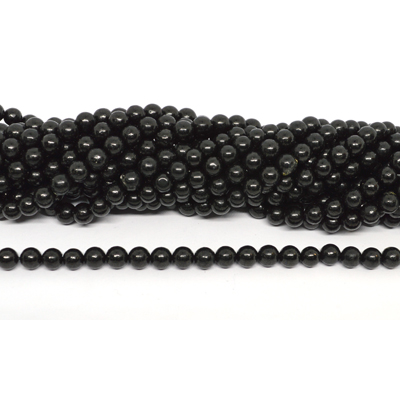 Jet polished round strand 64 beads