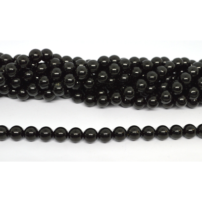 Jet polished round strand 38 beads
