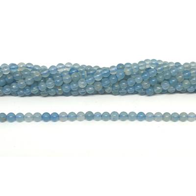 Pure Blue Calcite polished round 4mm 84 beads