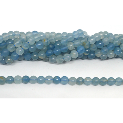 Pure Blue Calcite polished round 6mm 65 beads