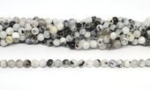Moonstone with rutalited Black toumaline polished round 6mm strand 65 beads-beads incl pearls-Beadthemup