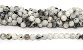 Moonstone with rutalited Black toumaline polished round 10mm strand 39 beads-beads incl pearls-Beadthemup