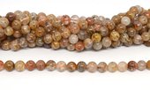 Thousand layer Phantom Quartz polished round 8mm strand 48 beads-beads incl pearls-Beadthemup