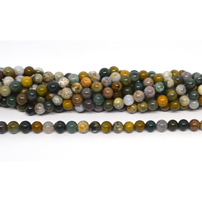 Ocean Jasper polished round 6mm strand 60 beads