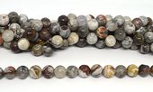 Mexican Crazy Lace Agate polished round 12mm strand 32 beads-beads incl pearls-Beadthemup