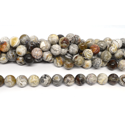 Mexican Crazy Lace Agate polished round 14mm strand 27 beads