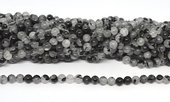 Black Rutile Quartz polished round 6mm strand 70 beads-beads incl pearls-Beadthemup