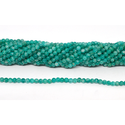 Russian Amazonite polished round 4mm strand 102 beads
