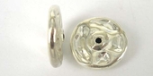 Sterling Silver Bead Disk 18mm hollow 1 pack-findings-Beadthemup