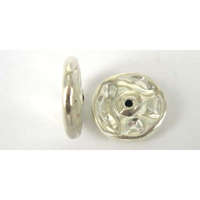 Sterling Silver Bead Disk 18mm hollow 1 pack
