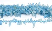 Aquamarine raw tooth top drill nugget strand-beads incl pearls-Beadthemup