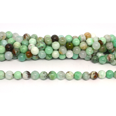 Chrysophase polished round 10mm strand 37 beads