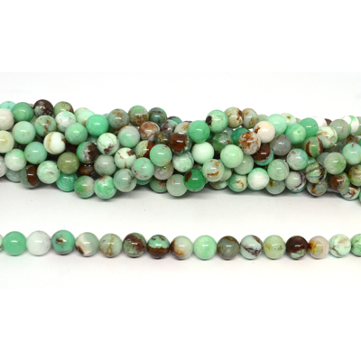 Chrysophase polished round 8mm strand 44 beads