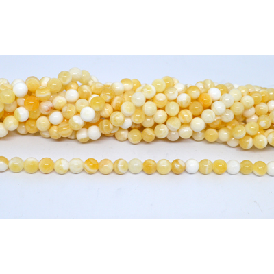 Butter Jade polished round 8mm strand 48 beads