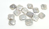 Freshwater Pearl 14mm coin 4 leaf clover EACH PEARL-beads incl pearls-Beadthemup