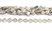 Freshwater Pearl 14mm coin 4 leaf clover strand 28 beads-beads incl pearls-Beadthemup