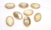 Bezel set Shell Bead 20x30mm EACH BEAD-beads incl pearls-Beadthemup