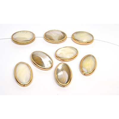 Bezel set Shell Bead 20x30mm EACH BEAD