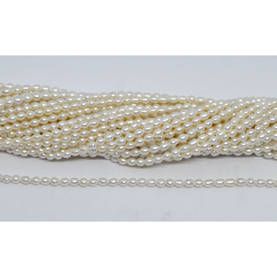 Freshwater Pearl rice 3-3.4mm strand 110 beads