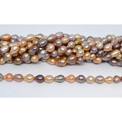 Freshwater Pearl natural pink Purple baroque 9.5-10.5mm strand 30 beads