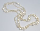 Freshwater Pearl Necklace Potato Mix 4+9mm knotted 110cm-beads incl pearls-Beadthemup