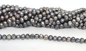 Freshwater Pearl Grey 7-8mm Potato strand 55 beads-beads incl pearls-Beadthemup