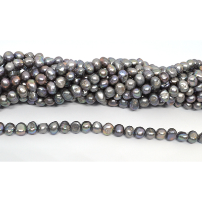 Freshwater Pearl Grey 7-8mm Potato strand 55 beads