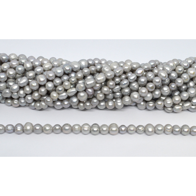 Freshwater Pearl Grey 7-8mm Potato strand 50 beads